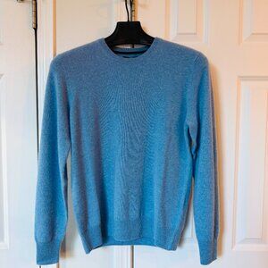 NAADAM Blue "Superfine" Long SLeeve Blue cashmere crewneck.